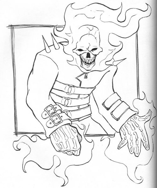 Ghost Rider Coloring Pages Sketch Coloring Page